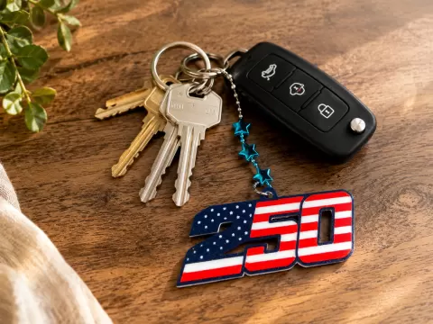 USA 250 Patriotic Keychain