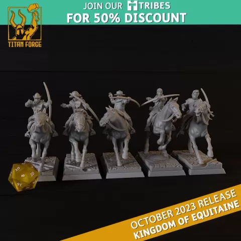 Yeomen Outriders - Kingdom of Equitaine - Titan Forge Miniatures October 2023 by Titan Forge Miniatures