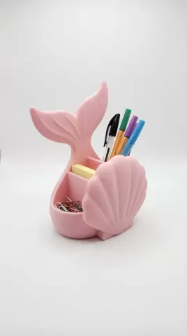 Mermaid Tail & Shell Desk Organizer
