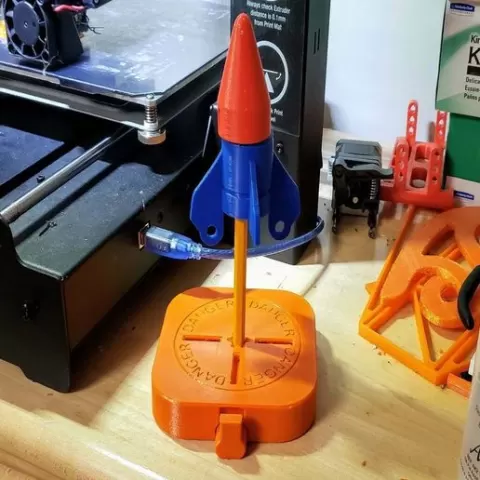 Rubber Band Rocket Push-Button Launch Pad