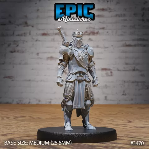 Tower Knight / Royal Male Warrior / Human Guard / Armored Fighter / Castle Encounter by Epic-Miniatures