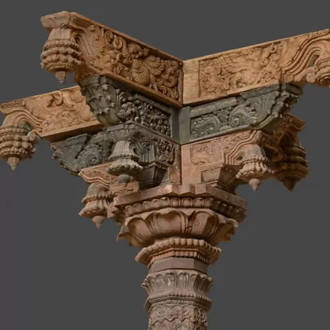 Temple pillar by Rogez Benoit