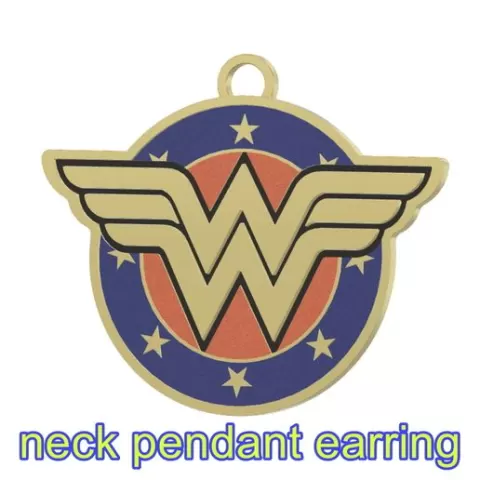 Wonder Woman neck necklace pendant earring keychain ww-01 3d-print and cnc