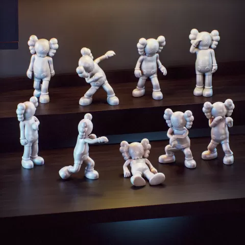 Kaws Companion x 9 mega pose bundle pack - greencatpoly