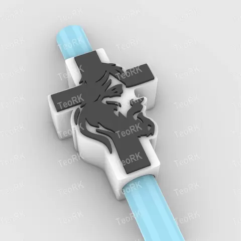 Straw Topper jesus cross - TeoRk