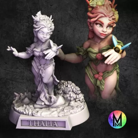 Halfling Female Druid - Thalea the Female Druid Halfling ( Peaceful Female Druid Halfling ) by Moonlight Minis- Christine Van Patten