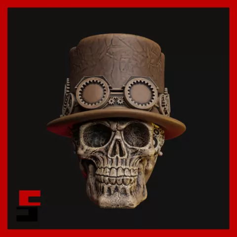 Steampunk Skull by sliceables