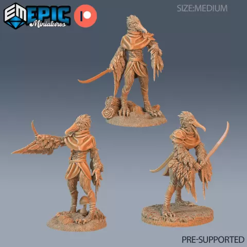 Bird Folk Pelican Set / Birdfolk Warrior / Water Pelecanus / Wild Animal Beast / Ocean & Sea Encounter by Epic-Miniatures