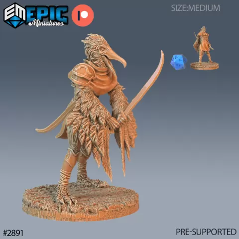 Bird Folk Pelican Attack / Birdfolk Warrior / Water Pelecanus / Wild Animal Beast / Ocean & Sea Encounter by Epic-Miniatures