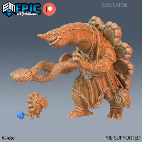 Island Turtle Folk Magic / Tortoise Warrior / Aqua Villager / Male Water Fighter / Ocean & Sea Encounter by Epic-Miniatures