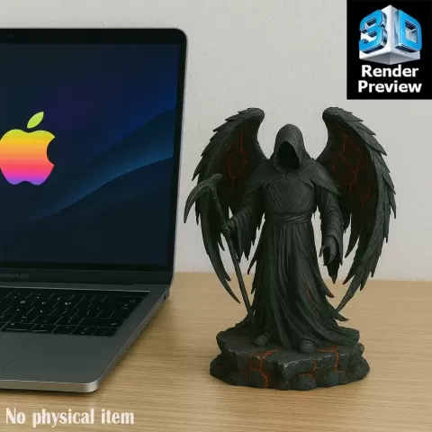 Azrael Angel of Death – Winged Figurine Model for 3D Printin - MegaPrintSTL