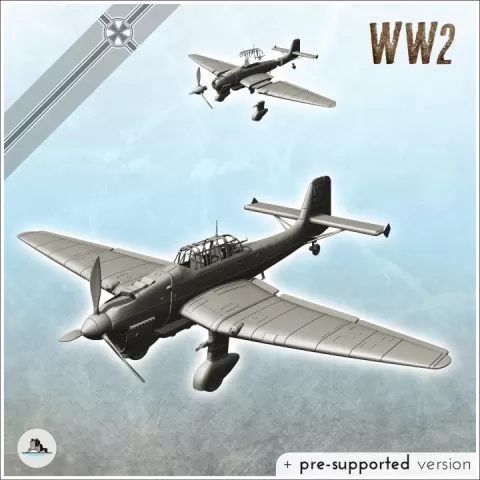 Junkers Ju 87 Stuka - Germany Eastern Western Front Normandy Stalingrad Berlin Bulge WWII by Hartolia Miniatures