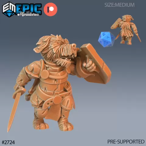 Dog Folk Tribe Knight / Hound Warrior / Dogfolk / Weredog Beast / Were Canine / Wolf / Wild Animal Encounter by Epic-Miniatures