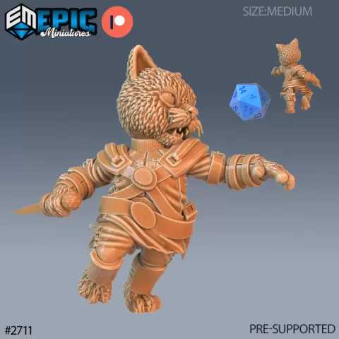 Cat Folk Tribe Dagger / Feline Warrior / Catfolk / Werejaguar Beast / Were Puma / Wild Animal Encounter by Epic-Miniatures