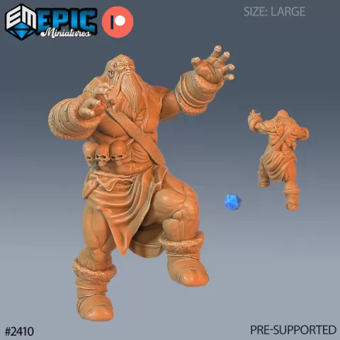 Snow Cyclops Attacking / One Eyed Creature / Frost Giant / Wildling / Free Folk / Ice Encounter by Epic-Miniatures