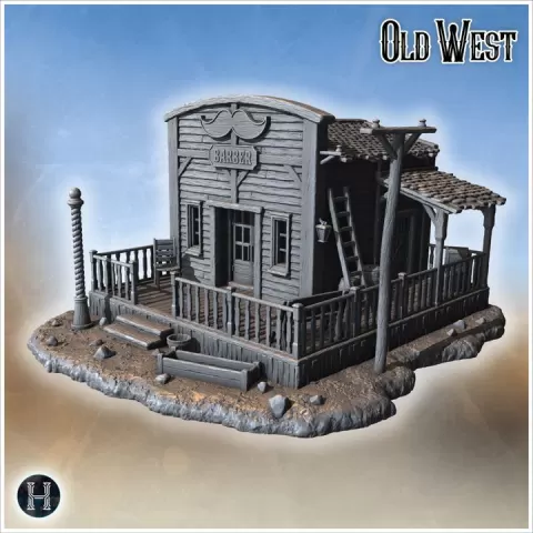 Barber store (16) - Six Gun Sound Desperado Old Chronicles Gunfight Gutshot Blackwater Gulch by Hartolia Miniatures