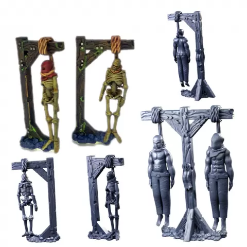 Hanging People and Skeletons Fantasy Resin Miniatures Collection by Lex Addams