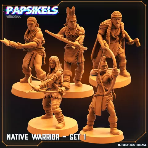 NATIVE WARRIORS - SET 1 by PAPSIKELS MINIATURES