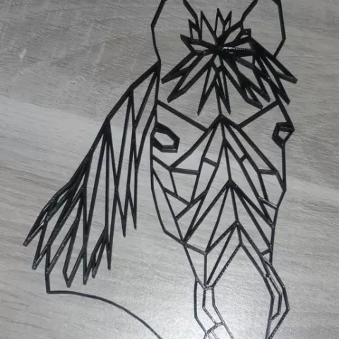 wall decoration horse low poly