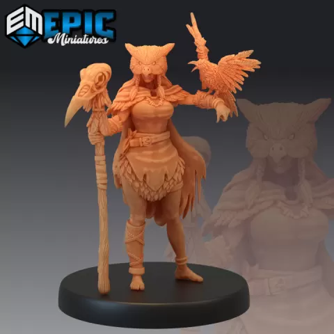 Owlbear Druid / Female Nature Leader / Forest Guardian / Woodland Encounter by Epic-Miniatures