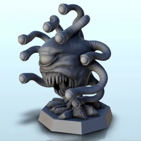 Naga with numerous eyes (+ pre-supported version) (11) - Darkness Chaos Medieval Zombie Fantasy Monster by Hartolia Miniatures