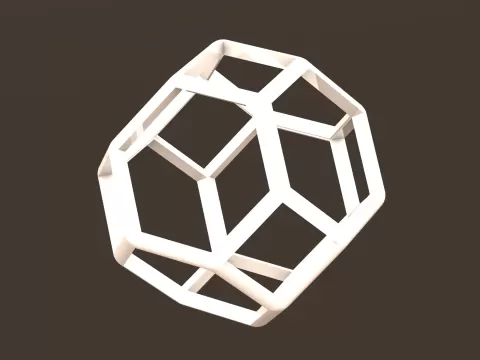 Wireframe Shape Truncated Octahedron - MR AnyCAD