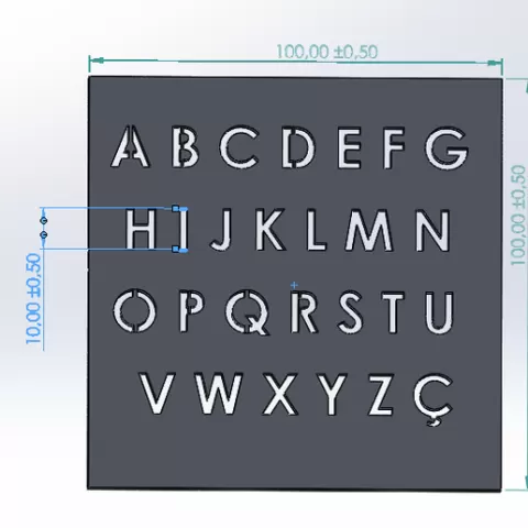 Industrial Alphabet Stencil Template