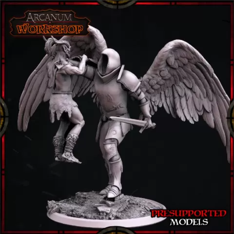 Arcangel fighting demon by Arcanum Workshop