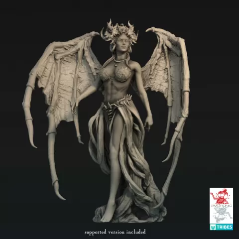 Lilith the Queen of Night, The First Succubus (3 inch/75 mm base, 4+ inch/100+ mm height miniature) by 2moronic miniatures