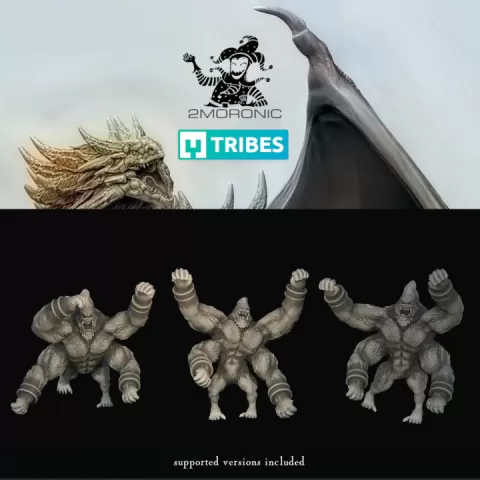 Girallon Demons (1 inch/25 mm base, 1.25+ inch/36 mm height miniatures) - 3 versions by 2moronic miniatures