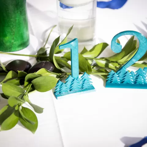 Forest Wedding Table Numbers by Erin Winick