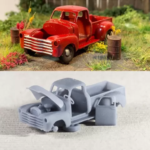 Chevy truck 1951 H0, other scales, diorama 3D by Wojciech Pachocki