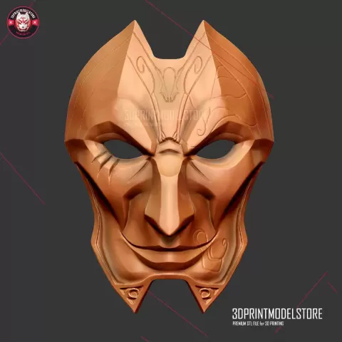LOL League of Legends Jhin Mask Cosplay Halloween Costume - 3DPRINTMODELSTORE