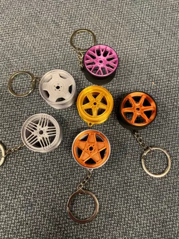 Mini wheel keychain