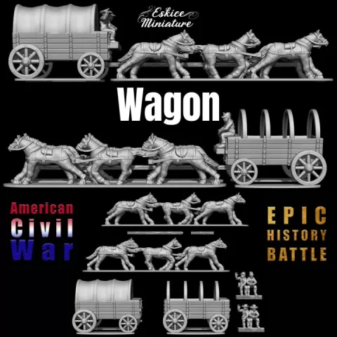 Wagons - Epic History Battle of American Civil War -15mm scale by Eskice Miniature - Aron