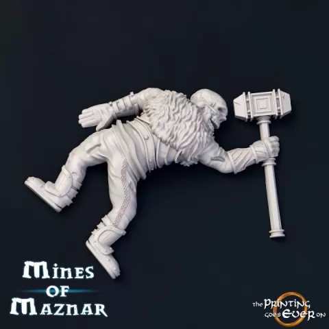 Dead Dwarf Warrior - Supportless - version B by The Printing Goes Ever On