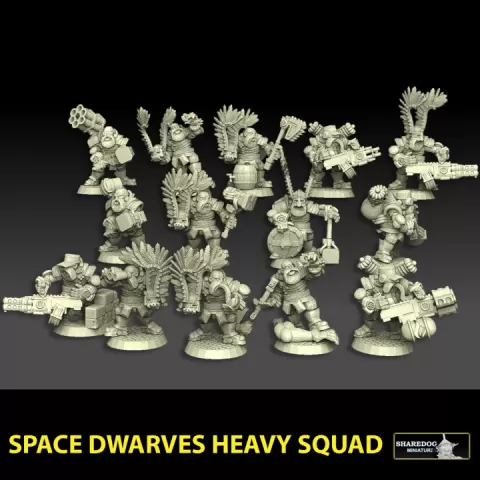 Astroknight Dwarves Heavy Squad by Sharedog Miniatures
