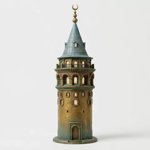 Whimsical Galata Tower Illustration