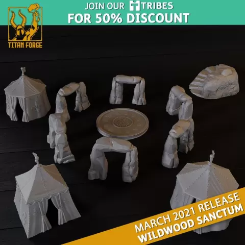 Terrain set - Wildwood Sanctum - Titan Forge Miniatures March 2021 by Titan Forge Miniatures