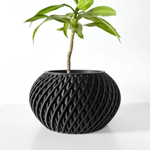 The Kio Planter Pot with Drainage Tray & Stand Included: Modern and Unique Home Decor for Plants a