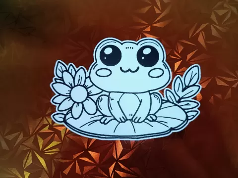 Cute Frog & Flower Coloring Model