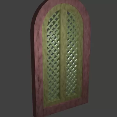 WOODEN WINDOW WITH LATTICE