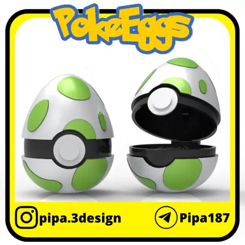 POKEBALLS POKEMON GO EASTER EGG WITH HINGE - Pipa3D