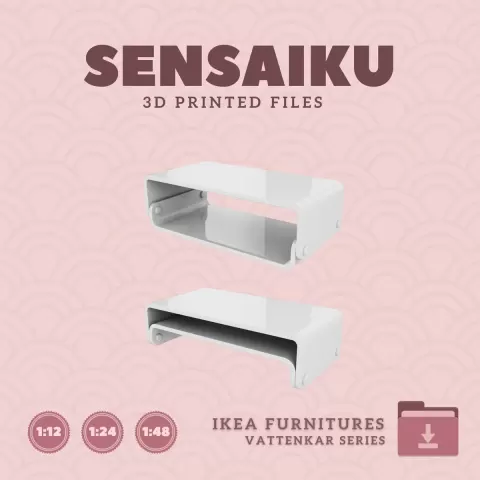 Miniature Replica 02. VATTENKAR Laptop Monitor Stand for Miniature Dollhouse - IKEA - 3D Print Insta