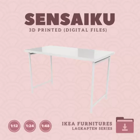 Miniature Replica 05. LAGKAPTEN SPAND Desk 47 In for Miniature Dollhouse - IKEA - 3D Print Instant D
