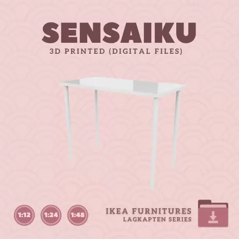 Miniature Replica 04. LAGKAPTEN OLOV Desk 47 In x 36 In for Miniature Dollhouse - IKEA - 3D Print I