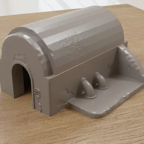 Outer Rim Utility Shed – Sci-Fi Service Outpost Terrain with Industrial Pipes | SW Legion Scale | 28mm & 32mm Compatible Wargaming Scenery by Patrick Miniatures