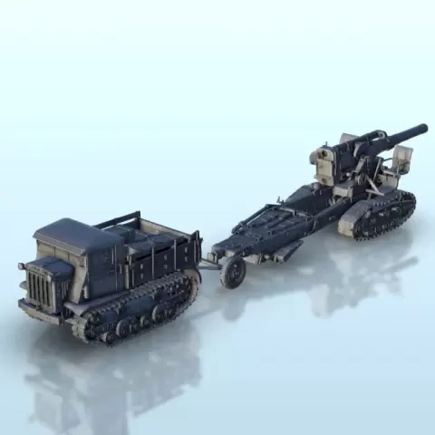 B-4 203mm howitzer M1931 and Stalinec-2 transport truck - Hartolia Miniatures