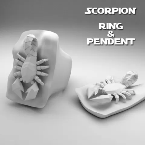 Set Ring & Pendent Scorpion by Romuald LAMY