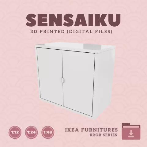 Miniature Replica 04. BROR Cabinet V1 for Miniature Dollhouse - IKEA - 3D Print Instant Download